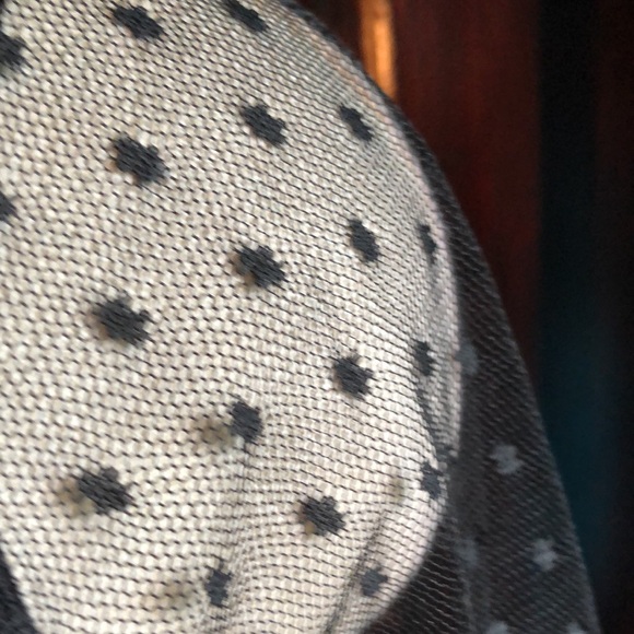 Talbots little black dress 8P/ sheer polka dots 3/4 long sleeves/ modest shift - Picture 6 of 14